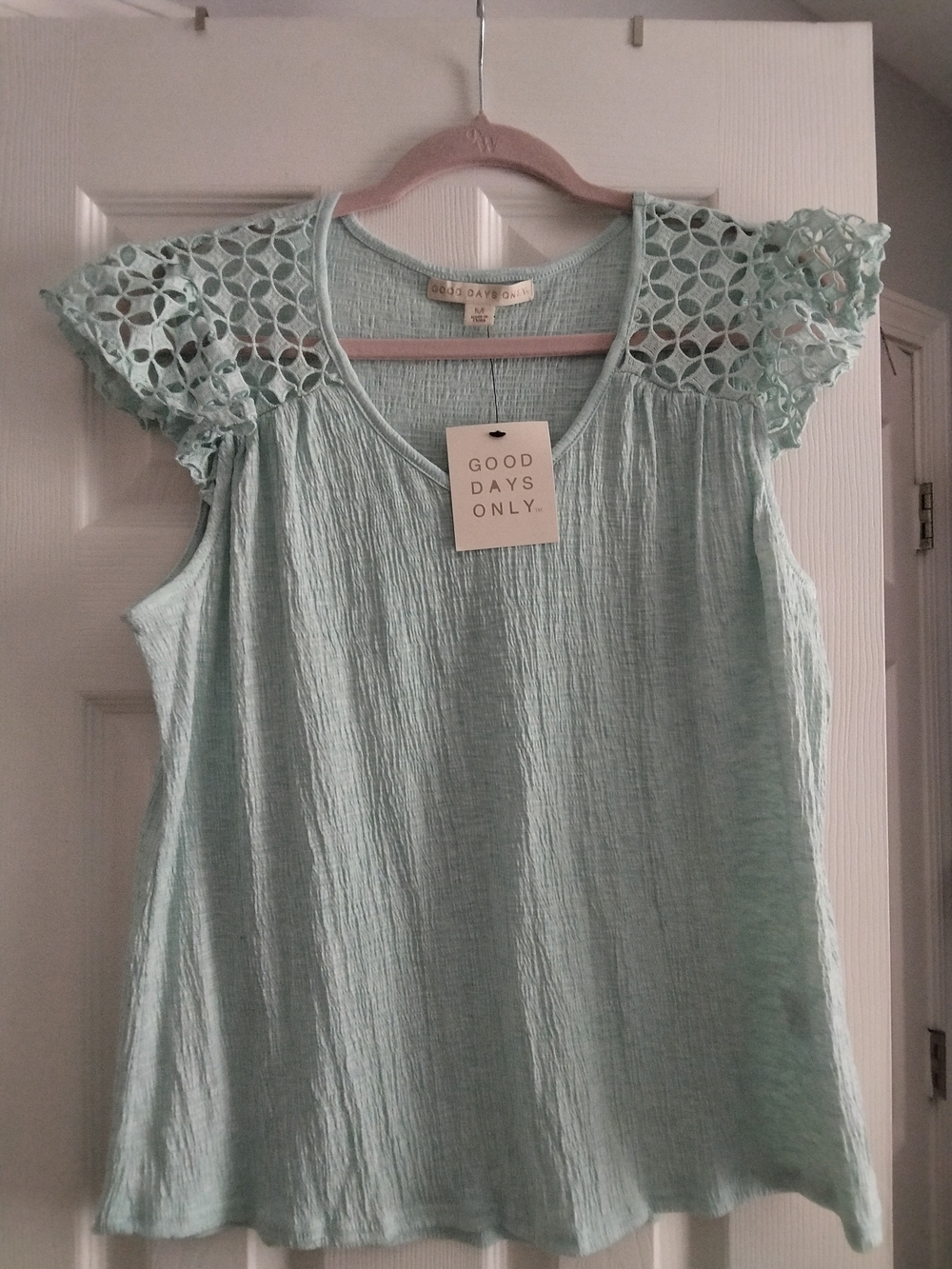 Lightweight Mint Lace Sleeve Women's Top